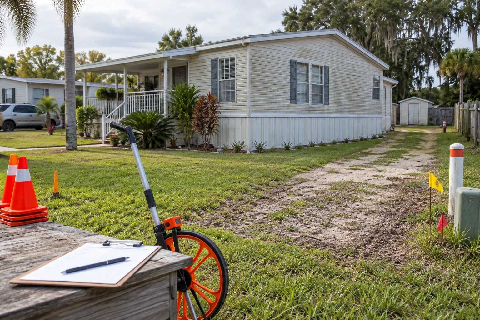 Site assessment tools outside a manufactured home